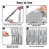 jijAcraft 3 Pack Metallic Silver Tinsel Foil Fringe Curtain, Party Photo Backdrop for New Year¡¯s Eve Weddings Disco Theme Graduation Bachelorette Birthday Baby Shower Party Gender Reveal Decorations