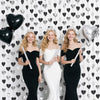 jijAcraft Black and White Bachelorette Party Decorations, Heart Garland Black and Silver Birthday Decorations, Heart Streamers Decor for Anniversary, Wedding, Graduation, Engagement, Boy Birthday - JiJaCraft.com