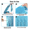 jijAcraft 3 Pack Light Blue Tinsel Foil Fringe Curtain, Party Photo Backdrop, Blue Background for Baby Shower Boy Birthday Ocean Themed Winter Wonderland Wedding Engagement New Year Decorations