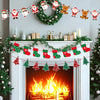 jijAcraft Christmas Banners 4 Pack – Christmas Decorations with Santa, Snowman, Reindeer & Tree Designs, Pre-Assembled Hanging Bunting Garland for Christmas Party, School, Office, Fireplace