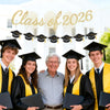 jijAcraft Class of 2026 Graduation Decorations, Glitter Pre-Strung Graduation Cap Banner, Congrats Grad 2026 for College High School Graduate Party Decorations, Home, School Photo Backdrop Celebrating