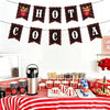 jijAcraft Hot Cocoa Banner – Pre-Strung Christmas Garland, Hot Cocoa Bar Supplies, Hot Cocoa Bombs, Chocolate Bar Sign with Gingerbread, Candy Cane, Snowflake - Winter Party & Holiday Decor