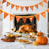 jijAcraft Pumpkin Pie Banner Thanksgiving Decoration – 2PCS Pre-Strung Pumpkin Pie Garland, Thanksgiving Party Banner for Fall Party Table Decor, Home Mantel Fireplace Decorations