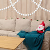 jijAcraft Pre-Assemble Christmas Felt Ball Garland 2 Packs White Pom Pom Hanging Garland, Cute Winter Wonderland Snow Ornaments Ball for Holiday Xmas Christmas Tree Decoration (White)