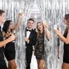 jijAcraft 3 Pack Metallic Silver Tinsel Foil Fringe Curtain, Party Photo Backdrop for New Year¡¯s Eve Weddings Disco Theme Graduation Bachelorette Birthday Baby Shower Party Gender Reveal Decorations