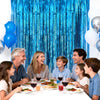 jijAcraft 3 Pack Metallic Blue Tinsel Foil Fringe Curtain, Party Photo Backdrop, Lake Blue Streamers for Ocean Themed Mermaid Under the Sea Party Boy Birthday Baby Shower Graduation Decorations