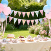 jijAcraft 4 Pack Spring Floral Bunting Banners - Pre-strung Daffodil Flower Triangle Pennant Banner, Daffodil Spring Party Decorations for Easter Spring Birthday Garden Party Home Classroom Decor