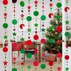 jijAcraft Christmas Glitter Star Garland Decorations, Green and Red Hanging Garands Banner Backdrop, Star Party Decoration for Christmas Party X-mas Decor (52 Feet)