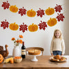 jijAcraft Thanksgiving Pumpkin Banner – 2pcs Pumpkin and Maple Leaf Banner, Pre-Strung Fall Garland for Thanksgiving Party Supplies, Fireplace, Wall, Table, Classroom, Mantel Decor