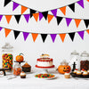 jijAcraft Orange Black Purple Halloween Pennant Banner - 39Ft Halloween Party Decoration Fabric Triangle Bunting Garland for Window, Fireplace, Table(42Pcs)
