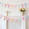 jijAcraft 4 Pack Spring Floral Bunting Banners - Pre-strung Daffodil Flower Triangle Pennant Banner, Daffodil Spring Party Decorations for Easter Spring Birthday Garden Party Home Classroom Decor