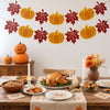 jijAcraft Thanksgiving Pumpkin Banner – 2pcs Pumpkin and Maple Leaf Banner, Pre-Strung Fall Garland for Thanksgiving Party Supplies, Fireplace, Wall, Table, Classroom, Mantel Decor