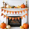 jijAcraft Pumpkin Pie Banner Thanksgiving Decoration – 2PCS Pre-Strung Pumpkin Pie Garland, Thanksgiving Party Banner for Fall Party Table Decor, Home Mantel Fireplace Decorations