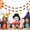 jijAcraft Felt Ball Garland 2Pcs Colorful Pom Pom Garland, Handmade 8 Feet Long 30 Balls Felt Ball Garlands for Halloween Thanksgiving Xmas Christmas Tree Decoration (Orange Black and White)