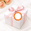 jijAcraft 50Pcs Blank Gift Tags with String, 2.5Inch Orange Dot Scalloped Round Blank Hangtag, White Writable Paper Tags for Gift Wrapping, DIY Crafts, Toys