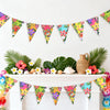 jijAcraft 4 Pack Hawaiian Bunting Banners - Pre-strung Tropical Flowers Triangle Pennant Banner with Flamingo, Floral Luau Party Decor for Hawaiian Tropical Pool Summer Tiki Beach Photo Backdrop Party