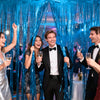 jijAcraft 3 Pack Metallic Blue Tinsel Foil Fringe Curtain, Party Photo Backdrop, Lake Blue Streamers for Ocean Themed Mermaid Under the Sea Party Boy Birthday Baby Shower Graduation Decorations