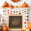 jijAcraft Fall Leaf Garland Banner – 4PCS Thanksgiving Garland, Fall Decorations with Maple Leaves Dots, Thanksgiving Party Streamers Decor for Autumn, Birthday, Home Mantel, Wedding, Classroom