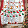 jijAcraft Christmas Banners 4 Pack – Christmas Decorations with Santa, Snowman, Reindeer & Tree Designs, Pre-Assembled Hanging Bunting Garland for Christmas Party, School, Office, Fireplace