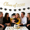 jijAcraft Class of 2026 Graduation Decorations, Glitter Pre-Strung Graduation Cap Banner, Congrats Grad 2026 for College High School Graduate Party Decorations, Home, School Photo Backdrop Celebrating