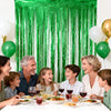 jijAcraft 3 Pack Metallic Green Tinsel Foil Fringe Curtain, Jungle Party Decorations, Emerald Green Party Photo Backdrop for St Patrick's Day Dinosaur Party Graduation Christmas Garden Party Decor