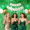 jijAcraft 3 Pack Metallic Green Tinsel Foil Fringe Curtain, Jungle Party Decorations, Emerald Green Party Photo Backdrop for St Patrick's Day Dinosaur Party Graduation Christmas Garden Party Decor