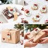 jijAcraft 120Pcs Happy Holiday Stickers - Christmas Gift Stickers, 2Inch Red Flower Holiday Envelope Seal for Gift Wrapping, Cookie Bags, Party Favors, Xmas Party Supplies