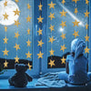 jijAcraft Glitter Gold Star Garland Decorations Hanging Garands Banner Backdrop, 2.7 inch Star Party Decoration for Birthday Baby Shower Wedding Kids Room Ramadan EID Graduation Decor (52 Feet)