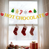 jijAcraft Hot Chocolate Banner – Pre-Strung Glitter Gold Christmas Garland, Hot Chocolate Bar Supplies, Banner Set with Cocoa Cups, Trees, Gingerbread, Snowflakes - Holiday&Winter Party Decorations
