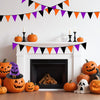 jijAcraft Orange Black Purple Halloween Pennant Banner - 39Ft Halloween Party Decoration Fabric Triangle Bunting Garland for Window, Fireplace, Table(42Pcs)