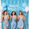 jijAcraft 3 Pack Light Blue Tinsel Foil Fringe Curtain, Party Photo Backdrop, Blue Background for Baby Shower Boy Birthday Ocean Themed Winter Wonderland Wedding Engagement New Year Decorations