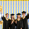 jijAcraft 2 Pack Blue Gold Graduation Cap Tinsel Foil Fringe Curtain, Graduation Party Decorations with String, Congrats Grad Streamers for Graduation Photo Booth Class of 2026 Prom School Home Decor