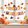 jijAcraft Thanksgiving Decorations GIVE THANKS Banner - 38Pcs Pre-Assembled Hanging Swirl, Thanksgiving Banner Indoor, Thanksgiving Party Decor for Wall, Ceiling, Mantel, Home, Classroom, Office