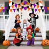 jijAcraft Orange Black Purple Halloween Pennant Banner - 39Ft Halloween Party Decoration Fabric Triangle Bunting Garland for Window, Fireplace, Table(42Pcs)