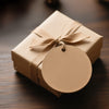 jijAcraft Blank Gift Tags with String, 2.5Inch Brown Kraft Paper Hangtag, 100Pcs Round Gift Wrapping Name Tags for Bags, DIY Crafts, Cupcake