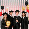 jijAcraft 2 Pack Red Black Graduation Cap Tinsel Foil Fringe Curtain, Graduation Party Decorations with String, Red Black Congrats Grad Streamers for Graduation Photo Booth Class of 2026 School Decor