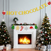 jijAcraft Hot Chocolate Banner – Pre-Strung Glitter Gold Christmas Garland, Hot Chocolate Bar Supplies, Banner Set with Cocoa Cups, Trees, Gingerbread, Snowflakes - Holiday&Winter Party Decorations