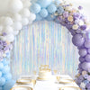 jijAcraft 3 Pack Iridescent Tinsel Foil Fringe Curtain, Holographic Party Photo Backdrop for Mermaid Party Birthday Graduation Engagement Bridal Shower Bachelorette New Year Baby Shower Party Decor