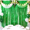 jijAcraft 3 Pack Metallic Green Tinsel Foil Fringe Curtain, Jungle Party Decorations, Emerald Green Party Photo Backdrop for St Patrick's Day Dinosaur Party Graduation Christmas Garden Party Decor
