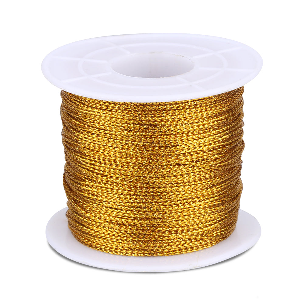 Gold Twine String,100M Gold Thread Twist Ties with Coil,Gold