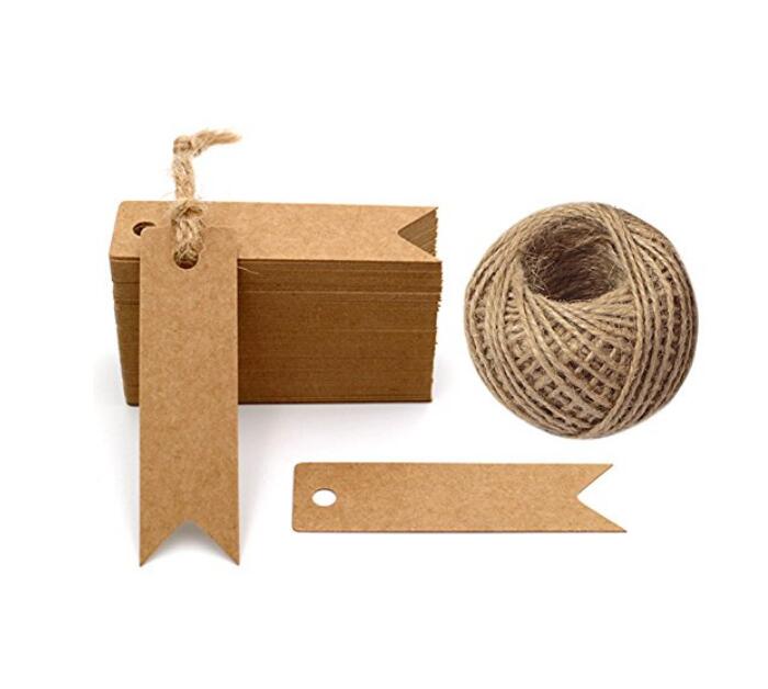 New Price Tag 100pcs Brown Kraft String Blanks Wedding Favour