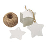 Star Gift Tags, 100 PCS Star Gift Tags with String, Blank Gift Tag with 100 Feet Natural Jute Twine - JijaCraft