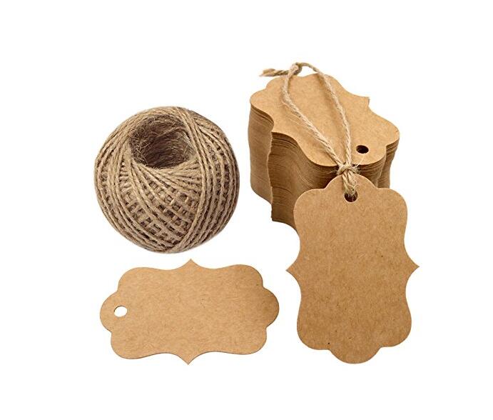 100 PCS Blank Kraft Gift Tags 7*5 CM Paper Hang Tags Price Tags