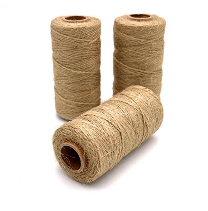 100M Natural Jute Twine,2 Ply Arts and Crafts Jute Rope,328 Feet Packi –