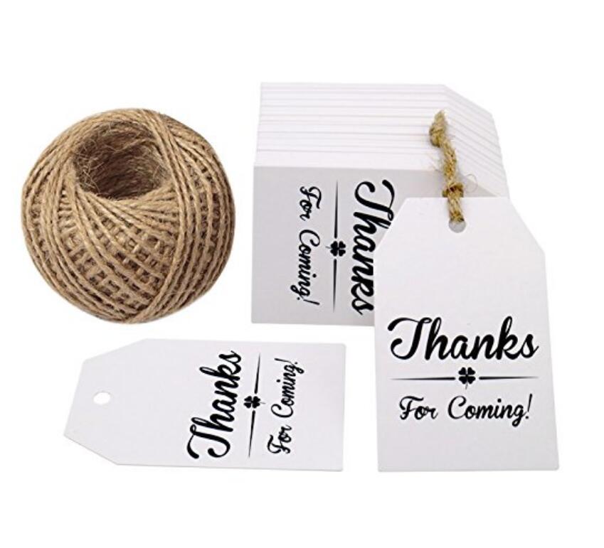Paper Gift Tags with Jute String for Baby Showers and Birthday