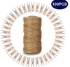 100 Pcs 3.5 cm Natural Wooden Clothespins with Spring Photo Paper Peg Wooden Mini Clips Craft Pegs with 328 Feet Natural Jute Twine for Arts & Crafts DIY Decorations - JijaCraft