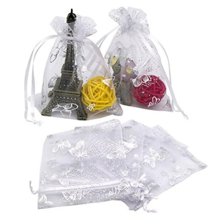100PCS 9X12CM Drawstring Organza Jewelry Favor Pouches Wedding Party Festival Gift Bags - JijaCraft