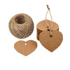 Heart Paper Tags, 100PCS Paper Gift Tags Wedding Favor Kraft Hang Tag Bonbonniere Favor Gift Tags with Jute Twine 30 Meters - JijaCraft