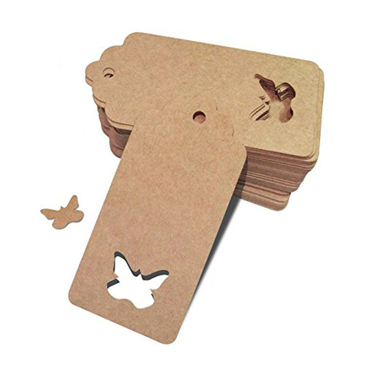 Gift Tags,100 Pieces Kraft Paper tags,Hollow Butterfly Gift Tags for C –