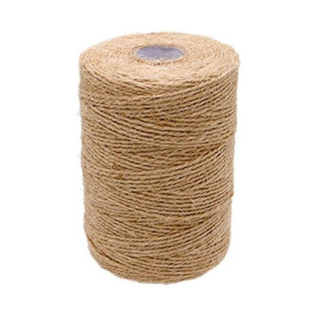 200M 2 Ply Jute Twine Natural Durable Packing Jute String Thick Hemp Rope Crafts Gift Twine(1 mm) - JijaCraft
